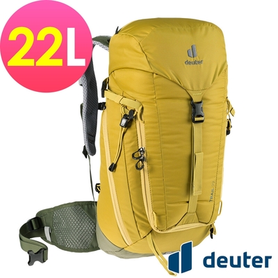 【deuter 德國】trail 22l輕量拔熱透氣背包3440121薑黃/戶外休閒包/健行包/登山包*