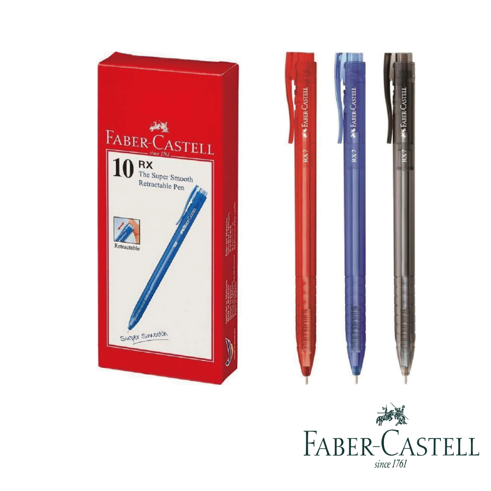 Faber Castell RX-7 0.7mm 辦公用 超好寫酷溜原子筆 (10入x3)