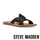 STEVE MADDEN-REALM 皮質交叉帶休閒涼拖鞋-黑色 product thumbnail 1