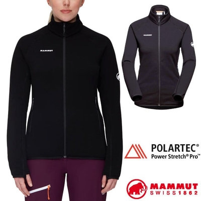 【MAMMUT 長毛象】女 Aconcagua 輕量透氣快乾耐磨保暖刷毛外套.夾克_1014-04461-0001 黑