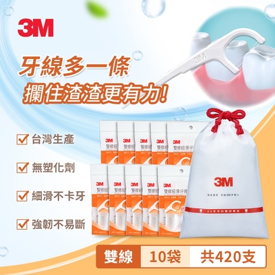 3M 雙線細滑牙線棒超值分享包 (420支入)