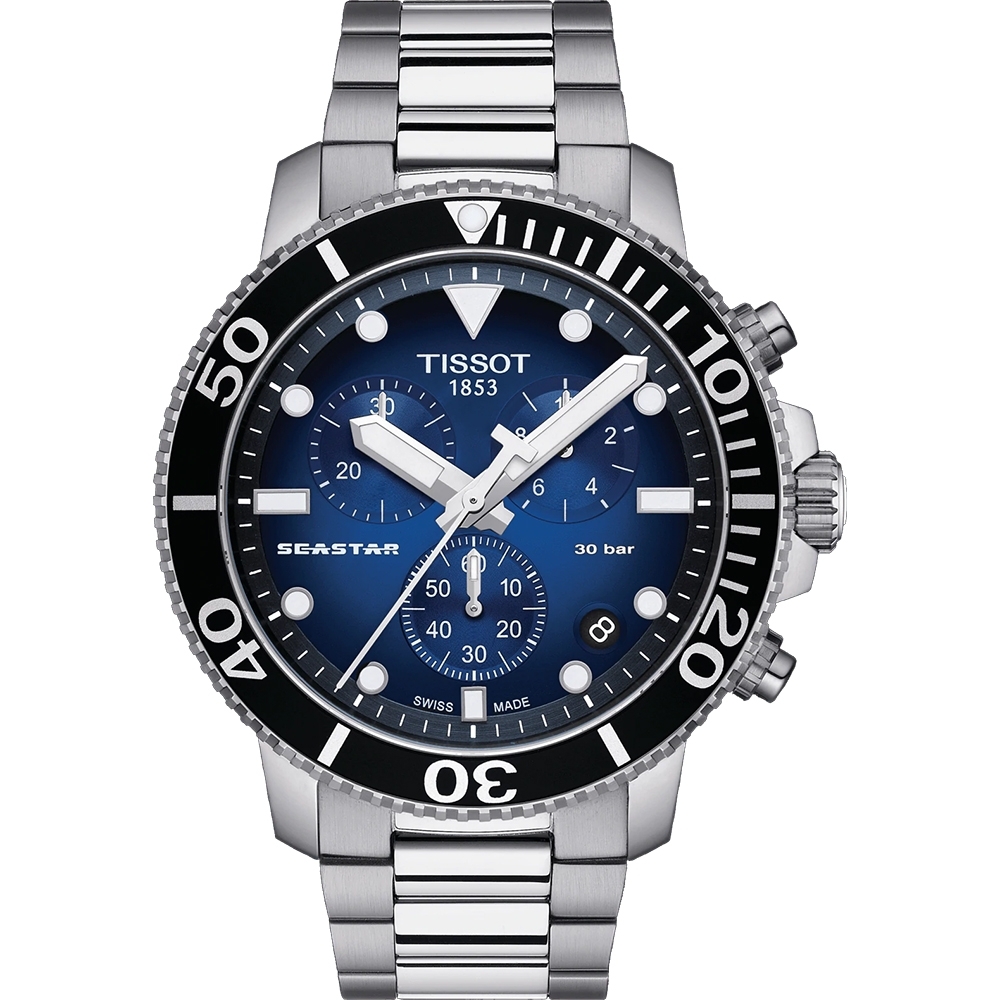 TISSOT 天梭 官方授權 Seastar 1000 海洋之星300米潛水計時錶 送禮推薦-45mm T1204171104101