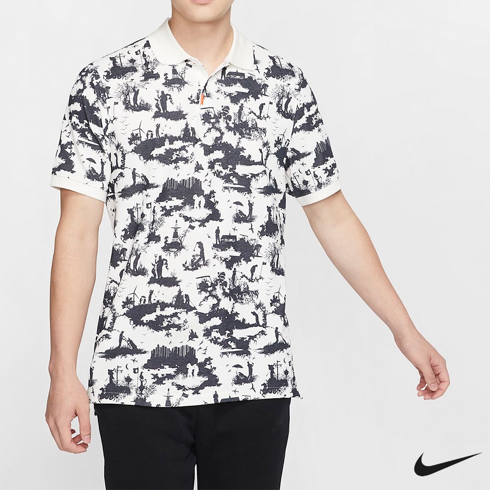 Nike 男子翻領圖騰POLO衫 淺灰 CI8981-133