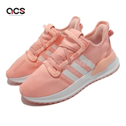 adidas 休閒鞋 U Path Run J 運動 女鞋 愛迪達 透氣 緩震 襪套 包覆 球鞋穿搭 粉 白 FX5068