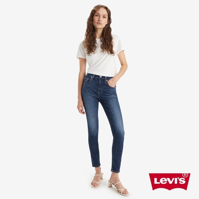 Levis 女款 721高腰緊身窄管涼感牛仔長褲 / 精工深藍染水洗 / 及踝款 / 彈性布料