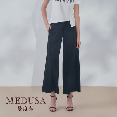 現貨【MEDUSA 曼度莎】綁繩垂墜感嫘縈運動寬褲（M-XL）｜女長褲 運動長褲 鬆緊腰頭