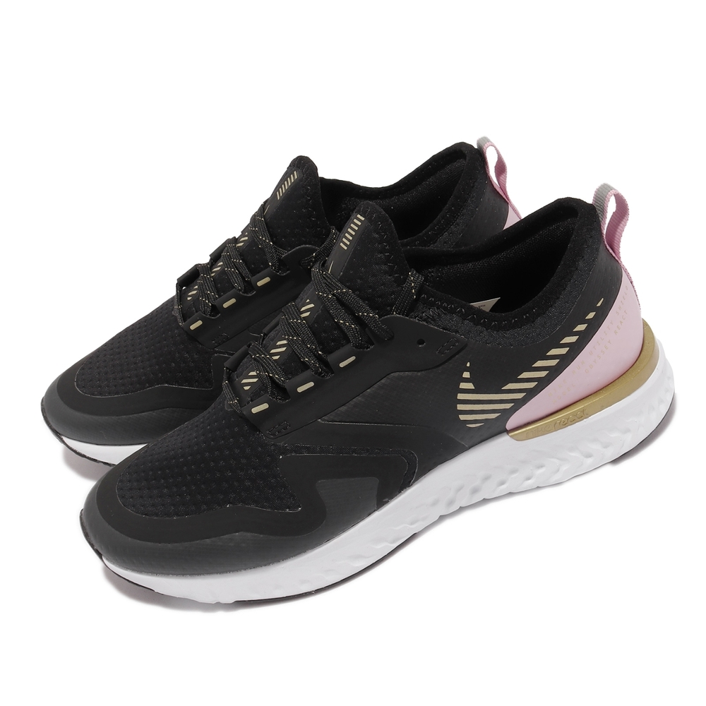 Nike 慢跑鞋 Odyssey React 2 女鞋 海外限定 Shield防潑水 反光 避震 黑 白 CU3000-071