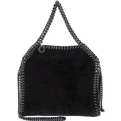 Stella McCartney Falabella 迷你黑色天鵝絨兩用鍊帶包