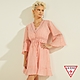 GUESS-女裝-縮腰綁帶緞面洋裝-粉 原價3790 product thumbnail 1