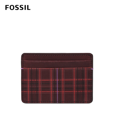 FOSSIL Bronson 真皮證件卡夾-茄色 ML4464540