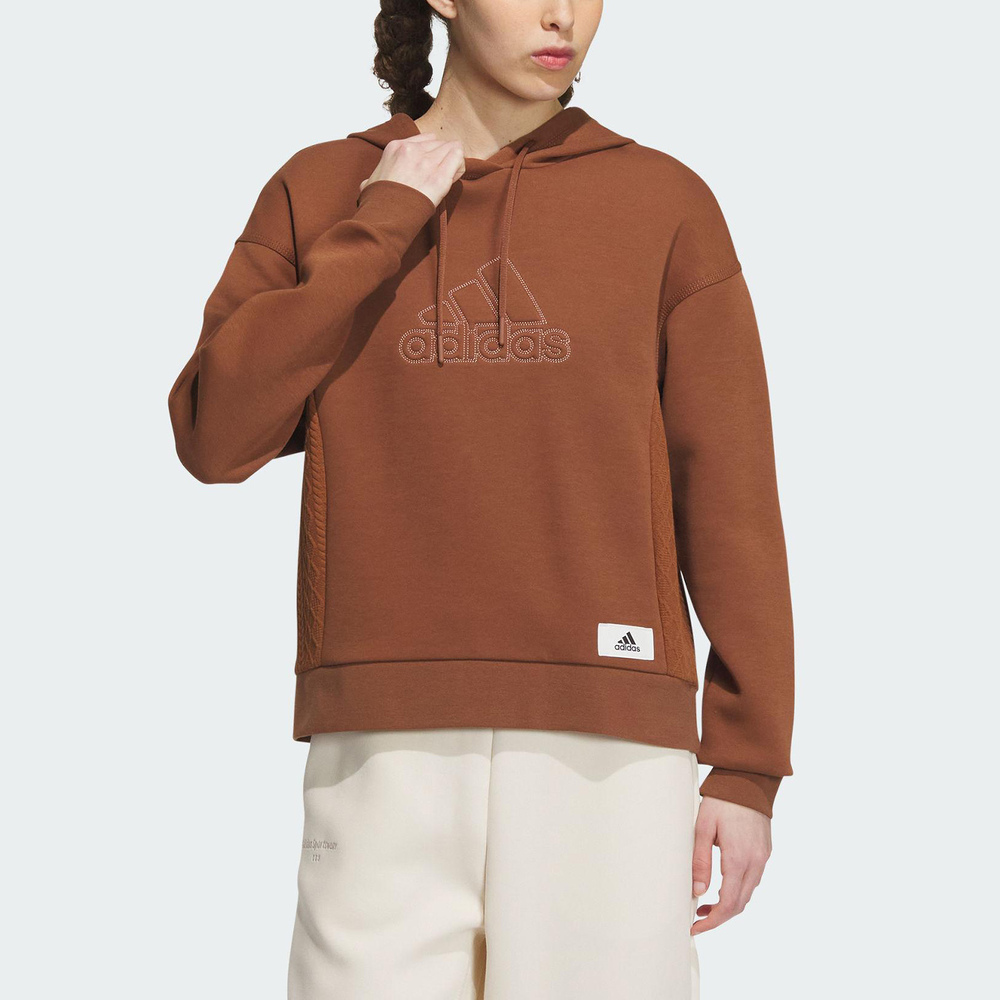 Adidas Lounge Hoody [IP0755] 女 連帽 上衣 帽T 亞洲版 運動 休閒 日常 百搭 舒適 咖