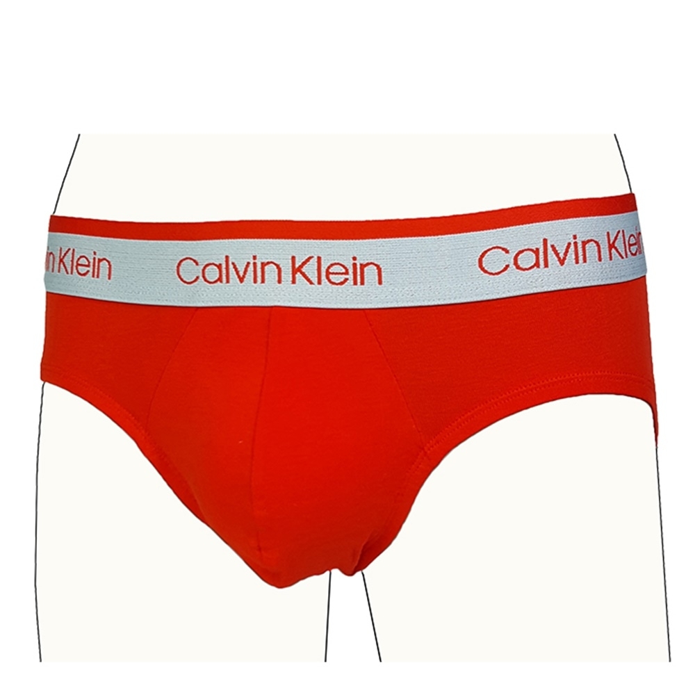 Calvin Klein 男內褲 棉質彈性合身三角褲/CK內褲-天藍/紅色