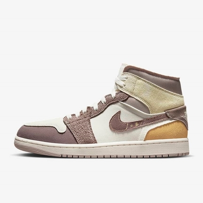 NIKE AIR JORDAN 1 MID SE CRAFT男運動籃球鞋-咖啡米白-DM9652102