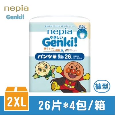 【nepia 王子】麵包超人褲型紙尿褲XXL(26P*4包/箱)-日本境內版