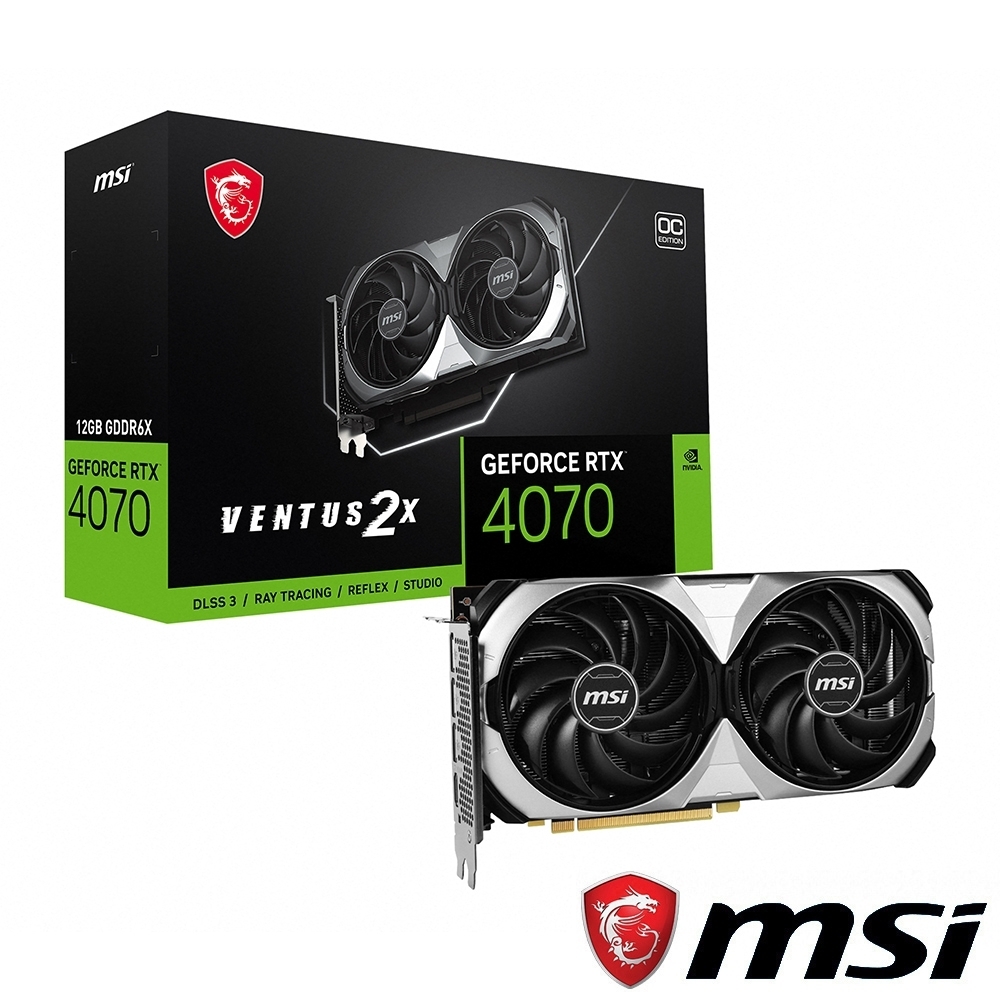 MSI 微星GeForce RTX 4070 VENTUS 2X 12G OC 顯示卡| RTX 30系列