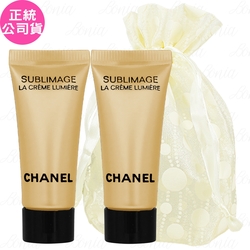 CHANEL 香奈兒 奢華金燦煥白乳霜(5ml)*2旅行袋組(公司貨)