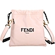 FENDI PACK 小型 納帕小羊皮束口手拿/斜背包(粉色) product thumbnail 1