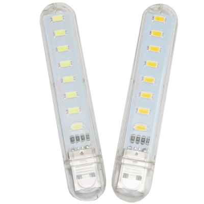 月陽超值2入USB超亮8LED4W燈檯燈閱讀燈小夜燈手電筒(HL82)