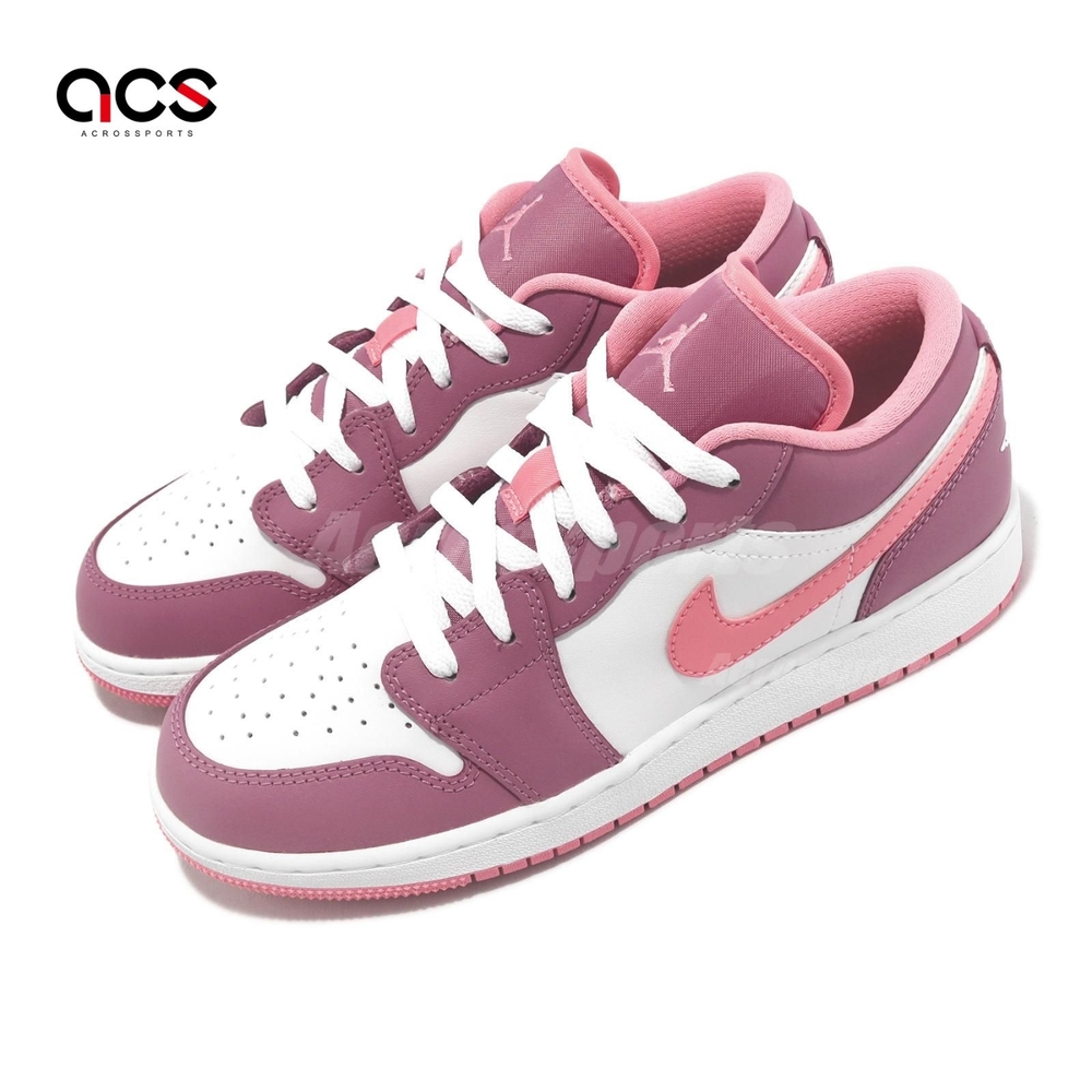 Nike 休閒鞋Air Jordan 1 Low GS 女鞋大童鞋粉白Desert Berry