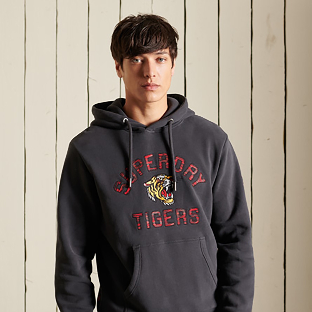 SUPERDRY 男裝 長帽Tee CNY 黑