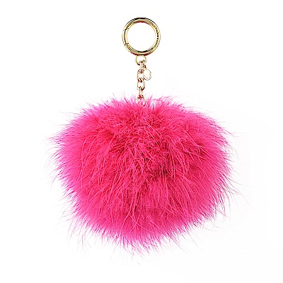 MICHAEL KORS CHARMS FUR POM POM毛球吊飾金屬鑰匙圈(桃紅)