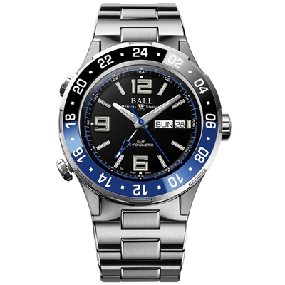 BALL波爾錶 Roadmaster系列 天文台認證 GMT 陶瓷圈 鈦金屬潛水機械腕錶 40mm / DG3030B-S1CJ-BK