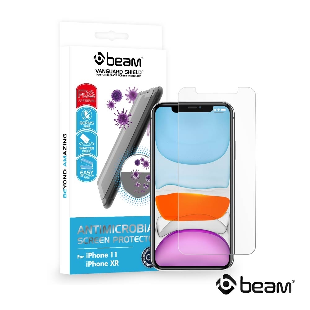 【BEAM】 iPhone 11/XR 抗病菌耐衝擊鋼化玻璃保護貼