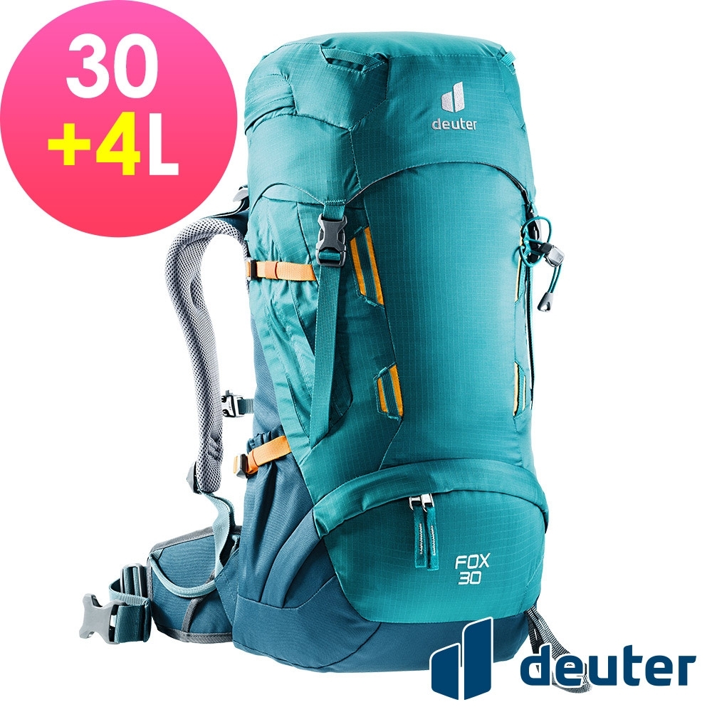 【deuter 德國】FOX 30+4L拔熱式背包3611121湖藍/藍/登山健行包/休閒旅遊包/青少年適用