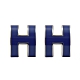 HERMES H POP款LOGO圓弧型耳環(銀/皇家藍) product thumbnail 1