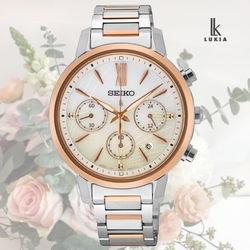 SEIKO 精工 Lukia 海芋設計 太陽能計時淑女腕錶-雙色36.2mm(SSC920J1/V175-0FC0Y)