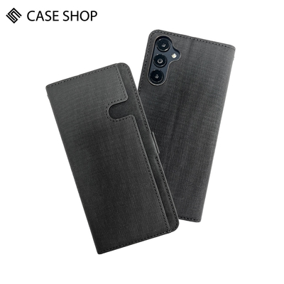 CASE SHOP Samsung  M14(5G)前收納側掀皮套-黑