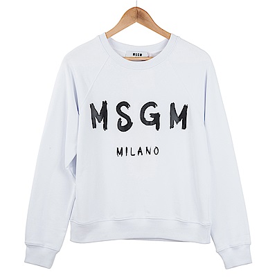 MSGM 經典油漆塗鴉英文字母長袖上衣 (白色)