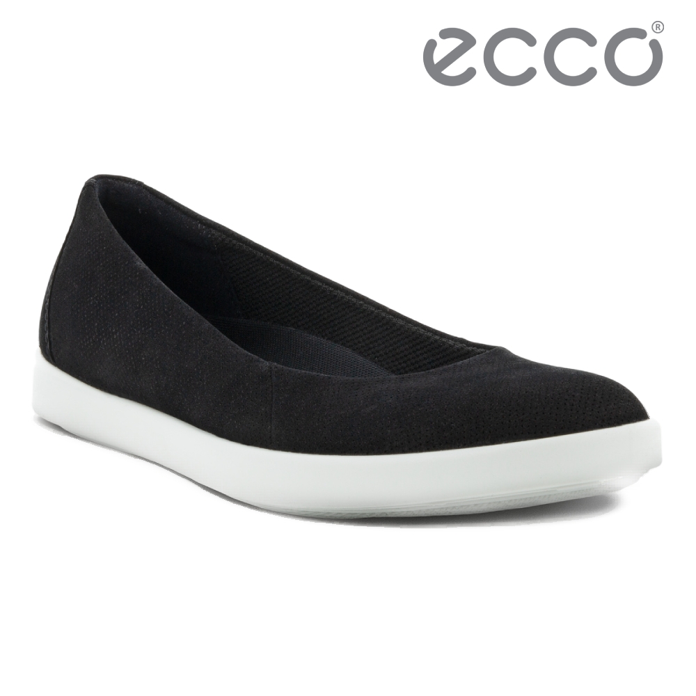 ECCO BARENTZ 簡約透氣套入式平底休閒鞋 網路獨家 女鞋 黑色