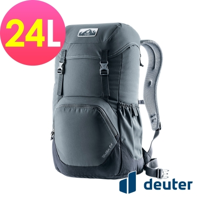 【deuter 德國】WALKER 24L休閒旅遊背包3812921深灰黑/戶外健行包/書包/通勤背包/休閒後背包/筆電商務包*