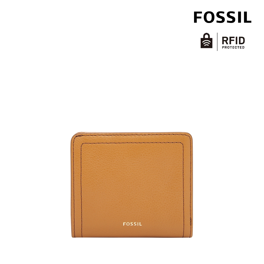 FOSSIL Logan 真皮RFID防盜短夾-焦糖色 SL7829235