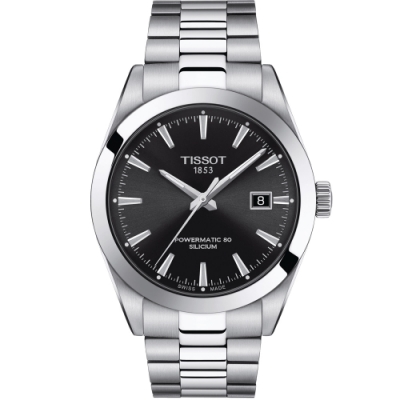 TISSOT 天梭 官方授權GENTLEMAN 紳士的品格機械錶(T1274071105100)