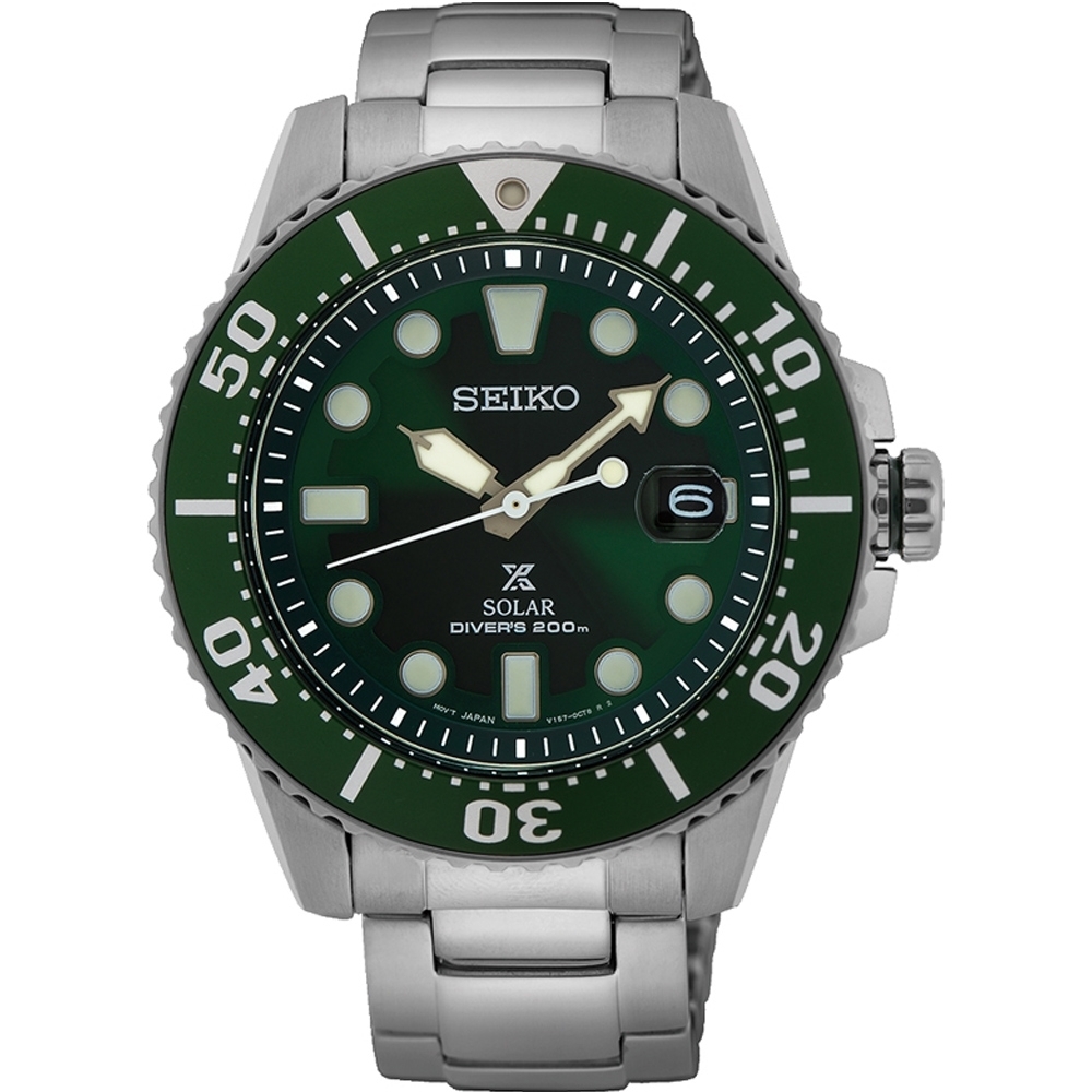 SEIKO 精工 Prospex 經典綠太陽能200米潛水腕-男錶(SNE579P1)43.5mm