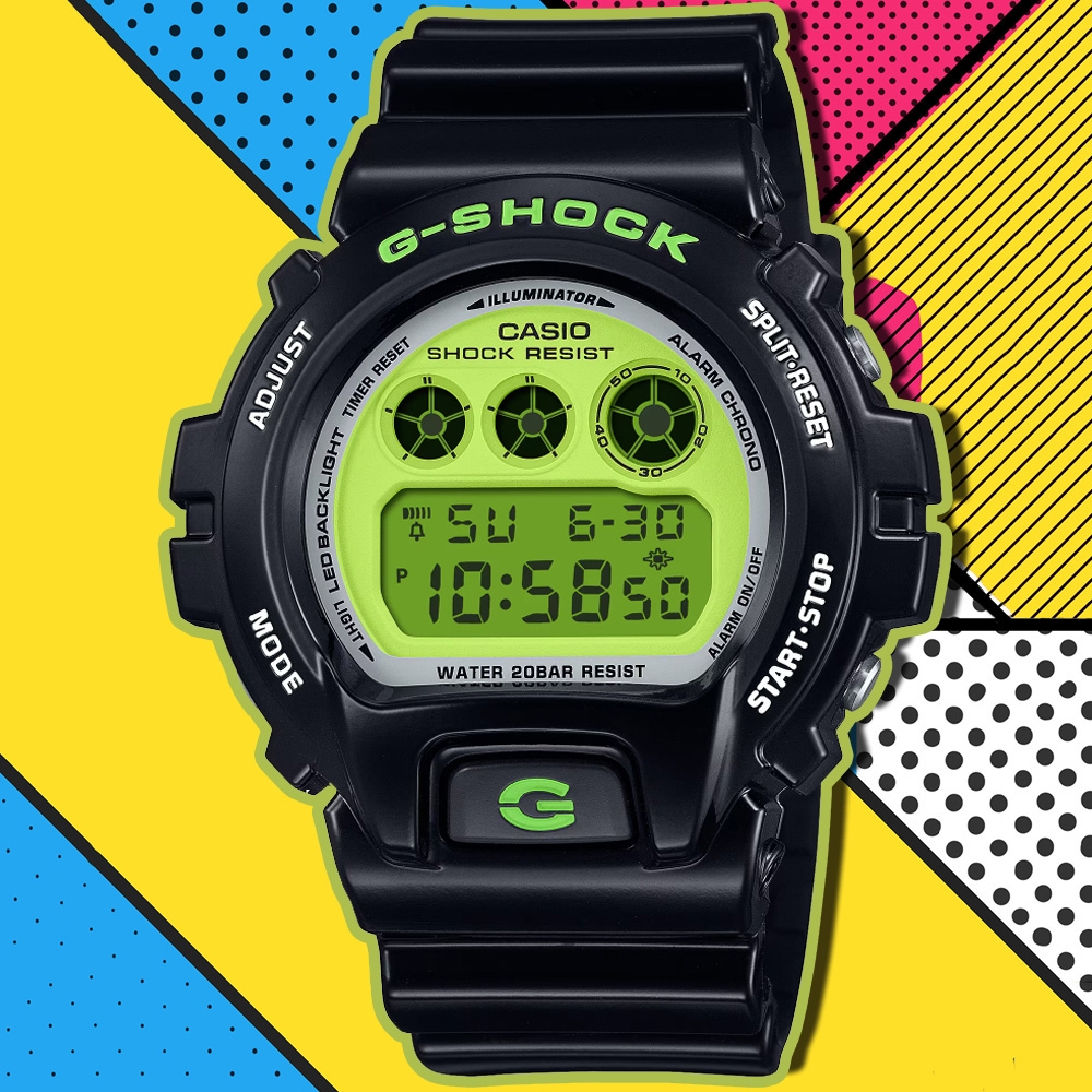 CASIO 卡西歐 G-SHOCK 復刻Crazy Colors系列 電子腕錶 禮物推薦 畢業禮物 50mm / DW-6900RCS-1