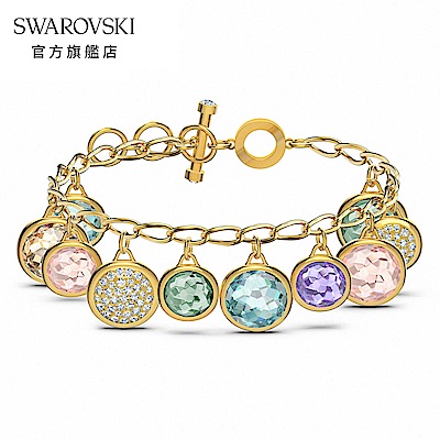 SWAROVSKI 施華洛世奇 Tahlia 淡金色典雅繽紛水晶手鏈