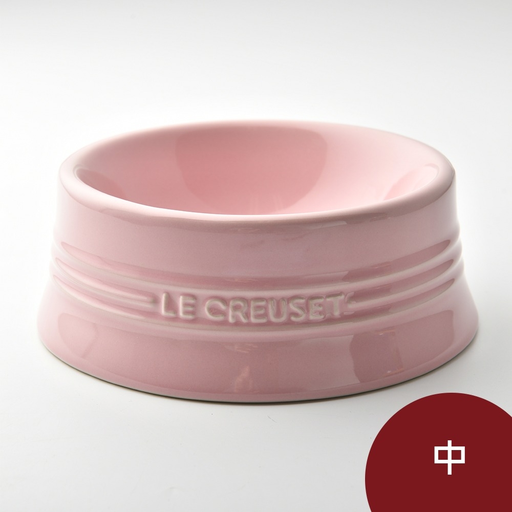 Le Creuset 寵物碗 中 亮粉