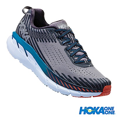 HOKA ONE ONE 男 寬楦 Clifton 5 路跑鞋 冷霜灰