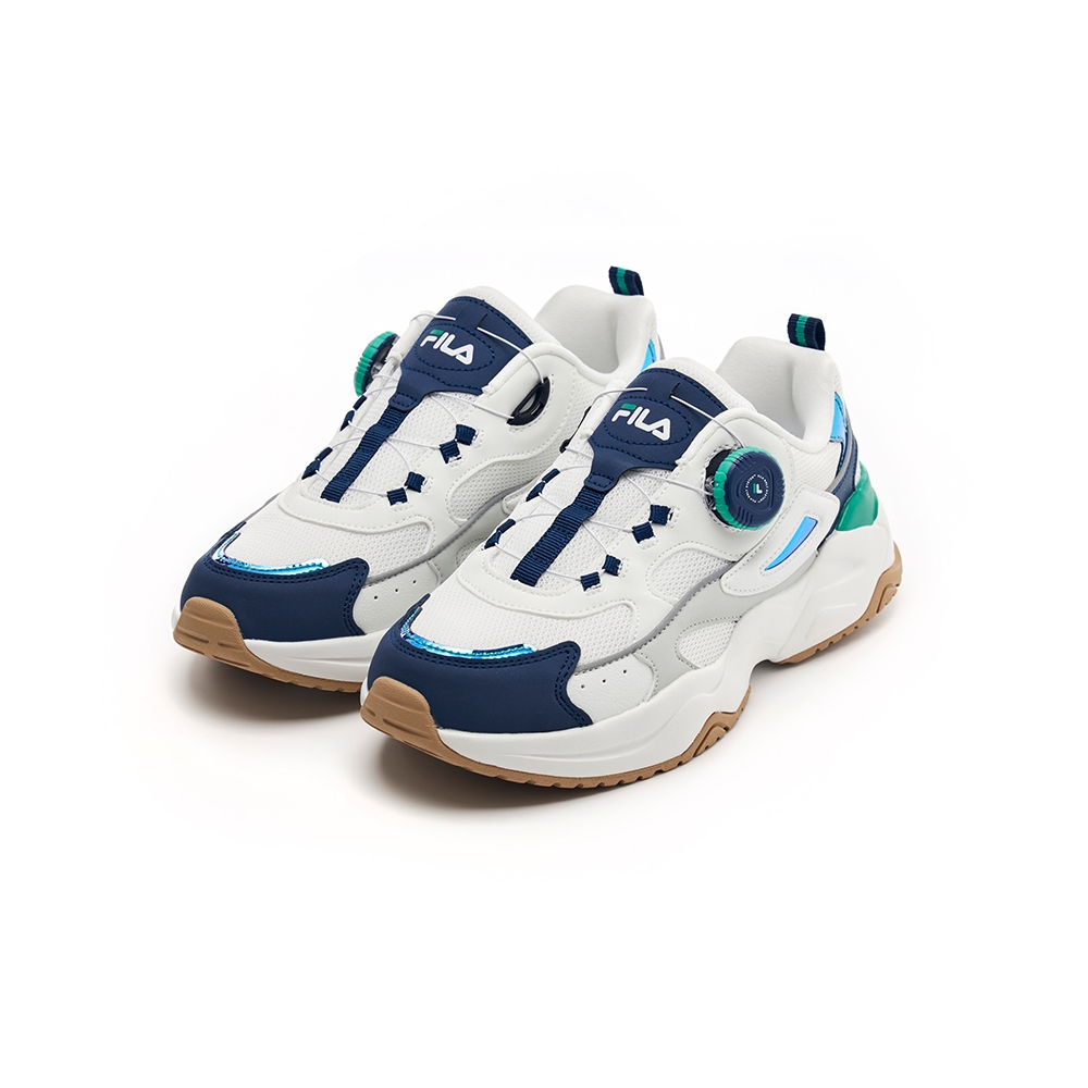 FILA KIDS RAYFLIDE DIAL KD 大童運動鞋-白/藍/綠 3-C148Y-460