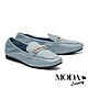 低跟鞋 MODA Luxury 質感馬銜釦牛皮樂福低跟鞋－藍 product thumbnail 1