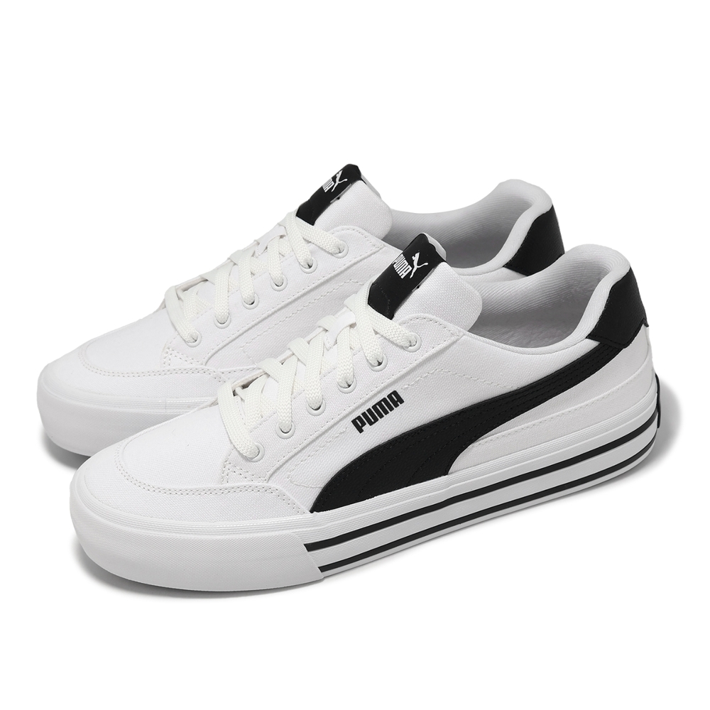 Puma 休閒鞋 Court Classic VULC FS 男鞋 女鞋 白 黑 復古 帆布 情侶鞋 39635302