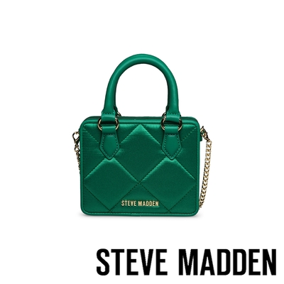 STEVE MADDEN-BAVAIL 緞面菱格紋磁吸式方型小包-綠色