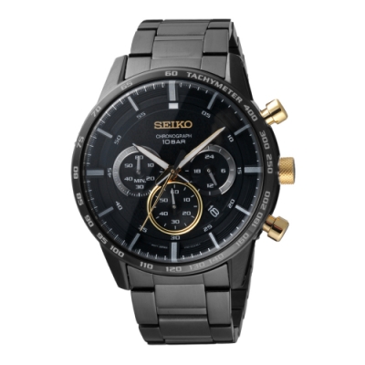 SEIKO 50週年紀念款計時手錶三眼腕錶-鐵灰(SSB363P1)