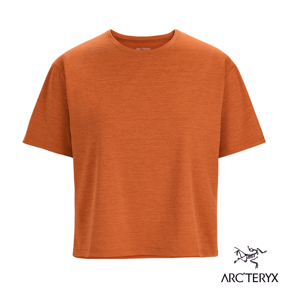 Arcteryx 始祖鳥 女 Taema Crop 快乾短袖圓領衫 咖啡棕