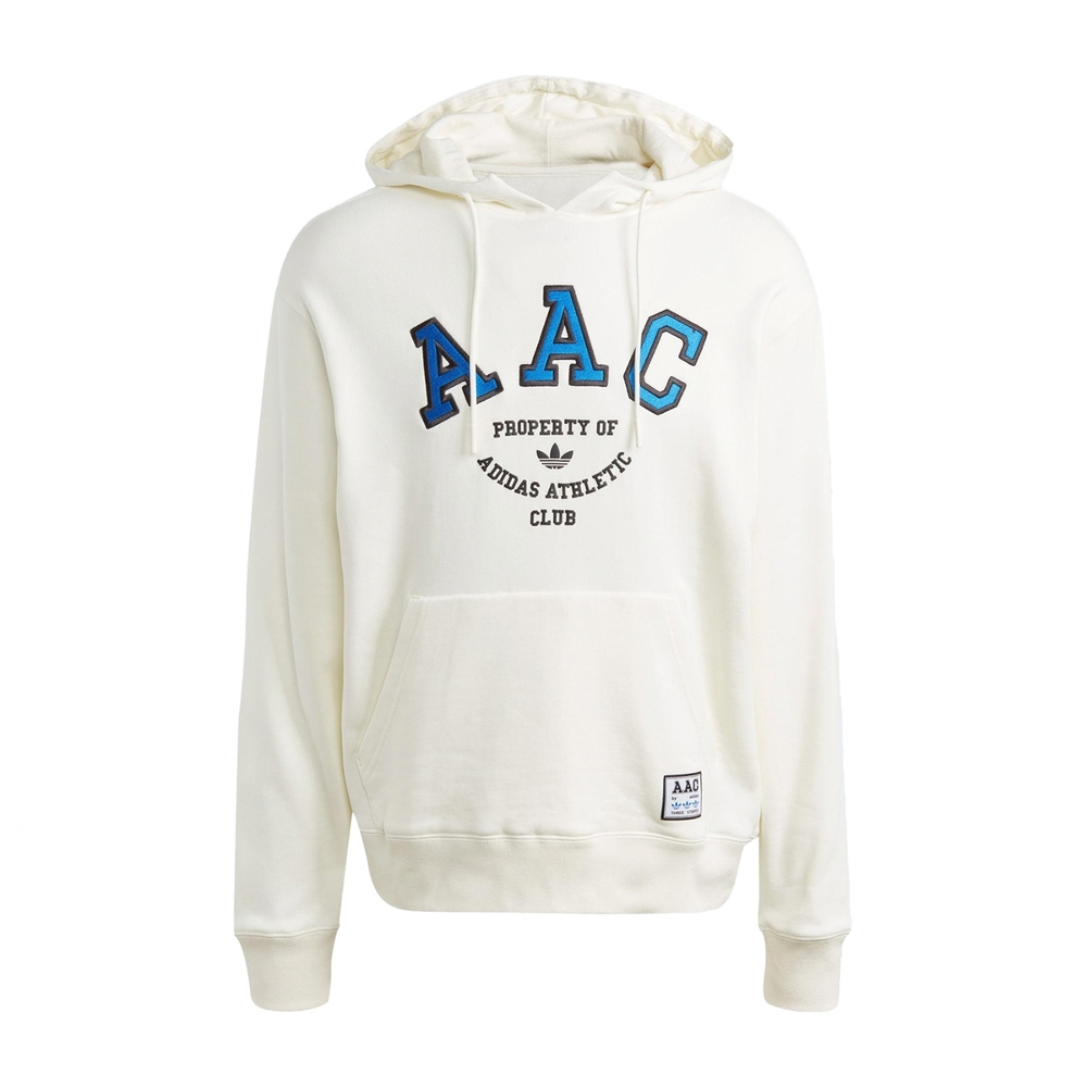 adidas 帽T AAC Hoodie 米白 藍 男款 連帽 上衣 長袖 純棉 三葉草 愛迪達 IM4578