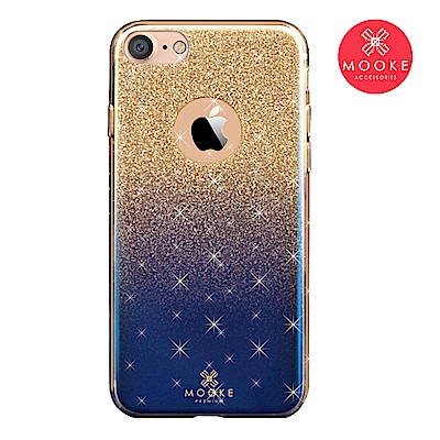 Mooke iPhone 7/8 璀璨琉璃保護殼-星空藍