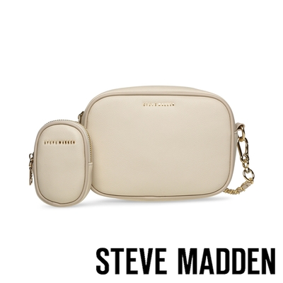 STEVE MADDEN-BINES 皮革鏈帶胖胖子母包-米色